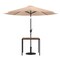 Merrick Lane Square Faux Teak Outdoor Dining Table with Powder Coated Steel Frame, 9' Adjustable Umbrella and Base